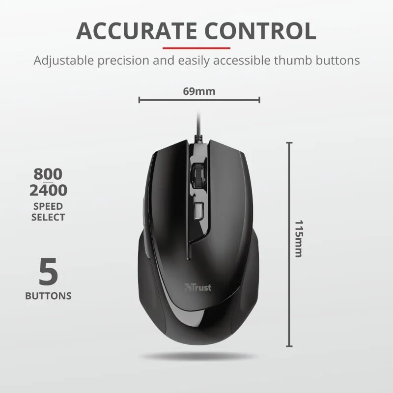 Миша Trust Voca, USB-A, чорний