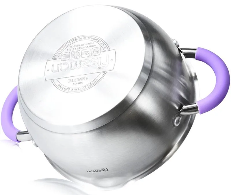 Каструля Fissman Annette 2.5л з нержавіючої сталі з кришкою-друшляком