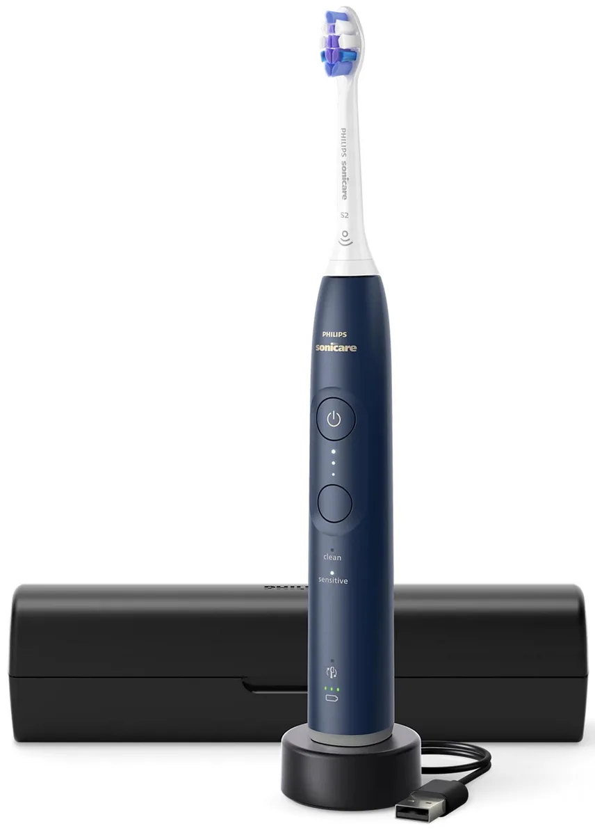 Електрична зубна щітка Philips Sonicare 6100 Series, 62 тис. коливань/хв, 1 насадка, футляр, синій.