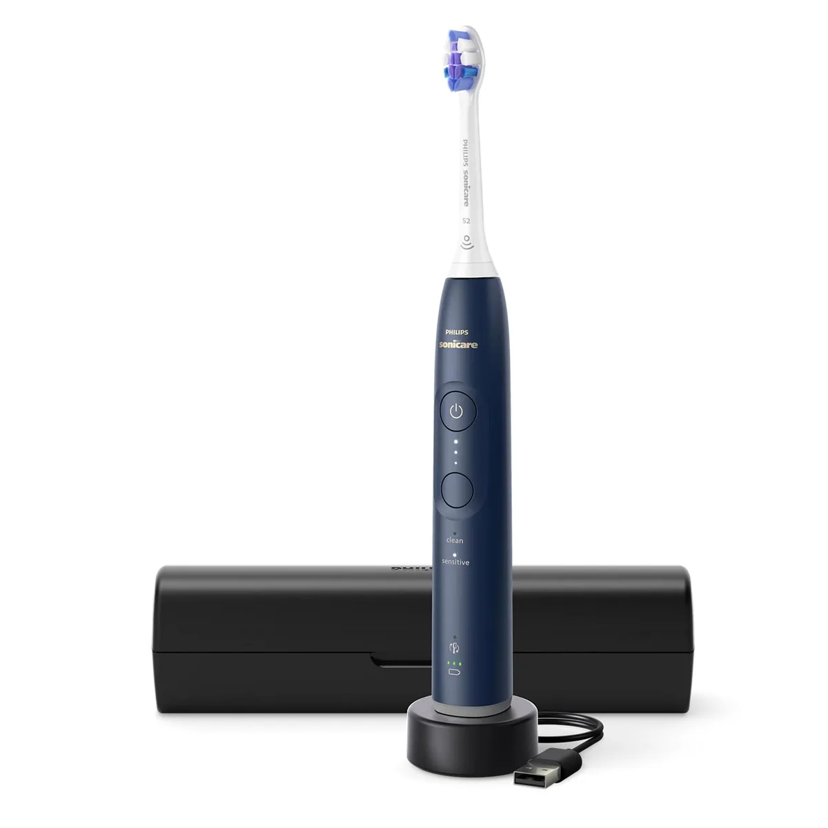 Електрична зубна щітка Philips Sonicare 6100 Series, 62 тис. коливань/хв, 1 насадка, футляр, синій.