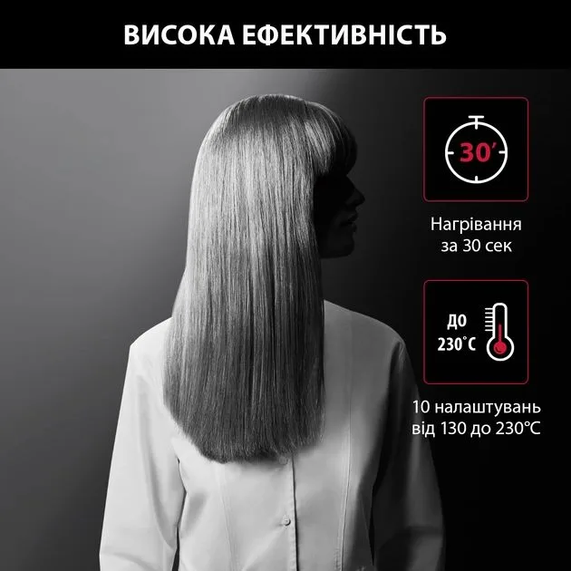 Выпрямитель Rowenta x Karl Lagerfeld Optiliss 130-230°C 10 режимов керамика турмалин