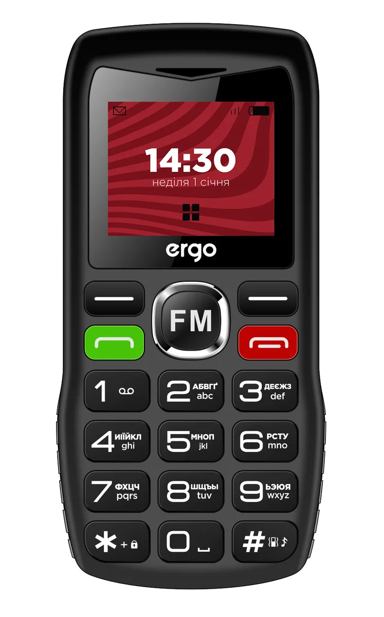 Мобільний телефон ERGO пластик 1,77" чорний Dual Sim