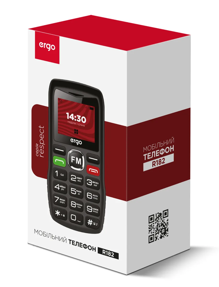 Мобільний телефон ERGO пластик 1,77" чорний Dual Sim