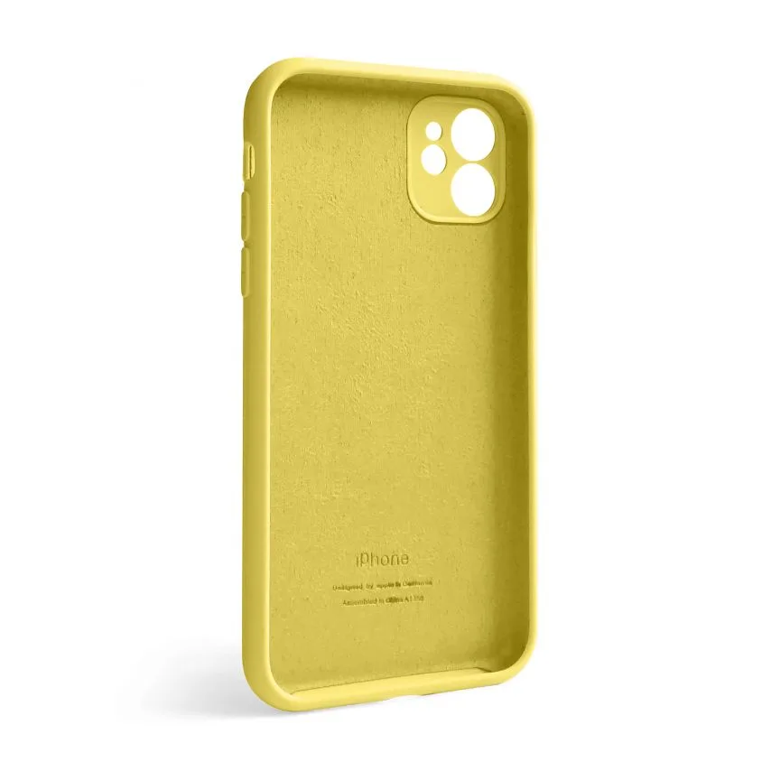 Чохол силиконовий для Apple iPhone 12 жовтий закрита камера