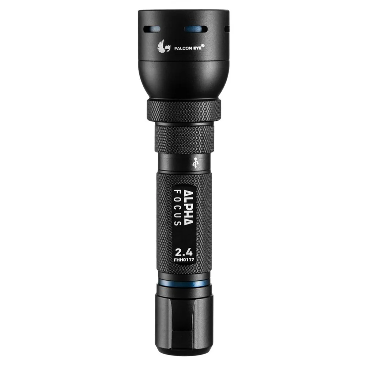 Ліхтар тактичний Falcon Eye алюмінієвий 163х43х43 мм чорний 500 Лм USB Rechargeable