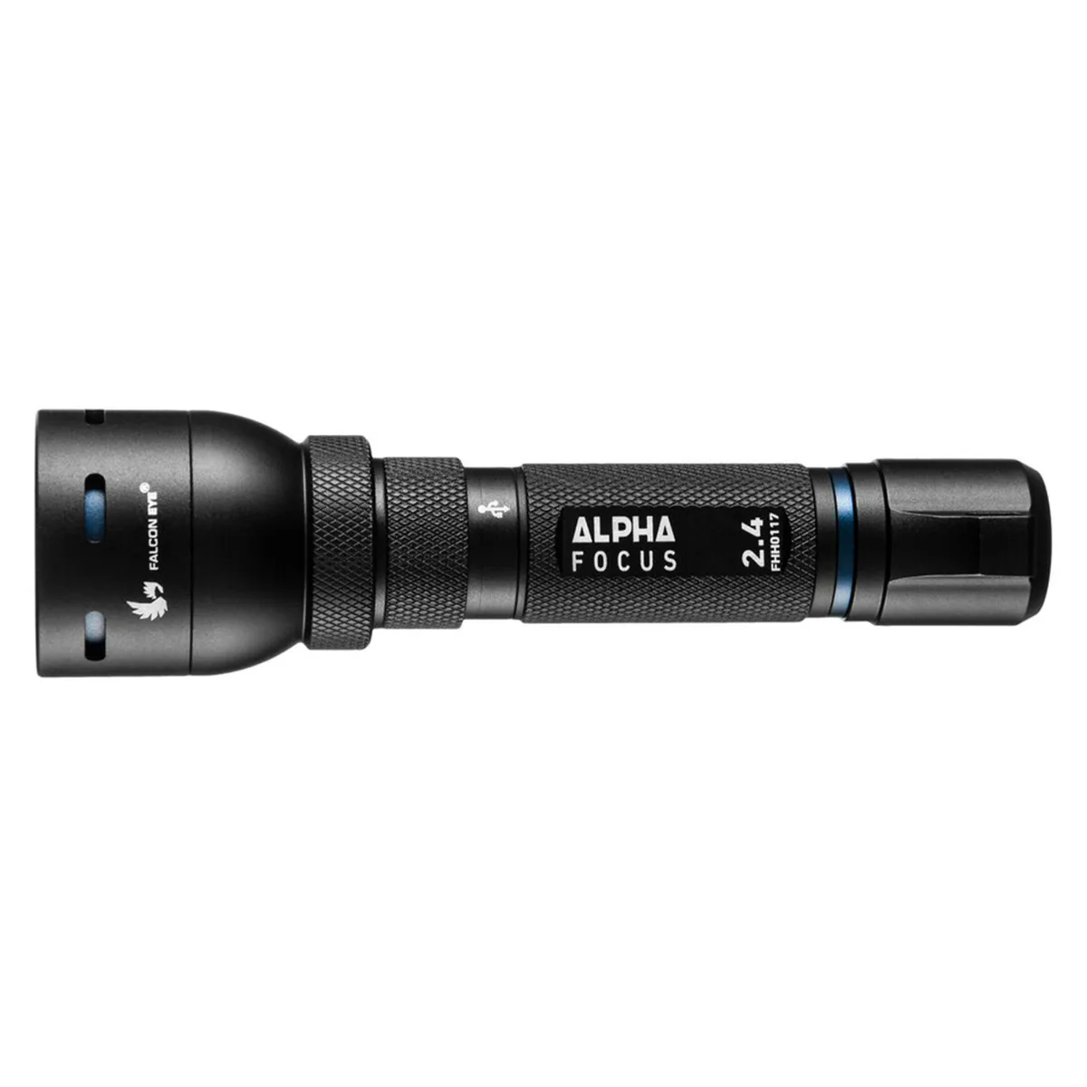 Ліхтар тактичний Falcon Eye алюмінієвий 163х43х43 мм чорний 500 Лм USB Rechargeable
