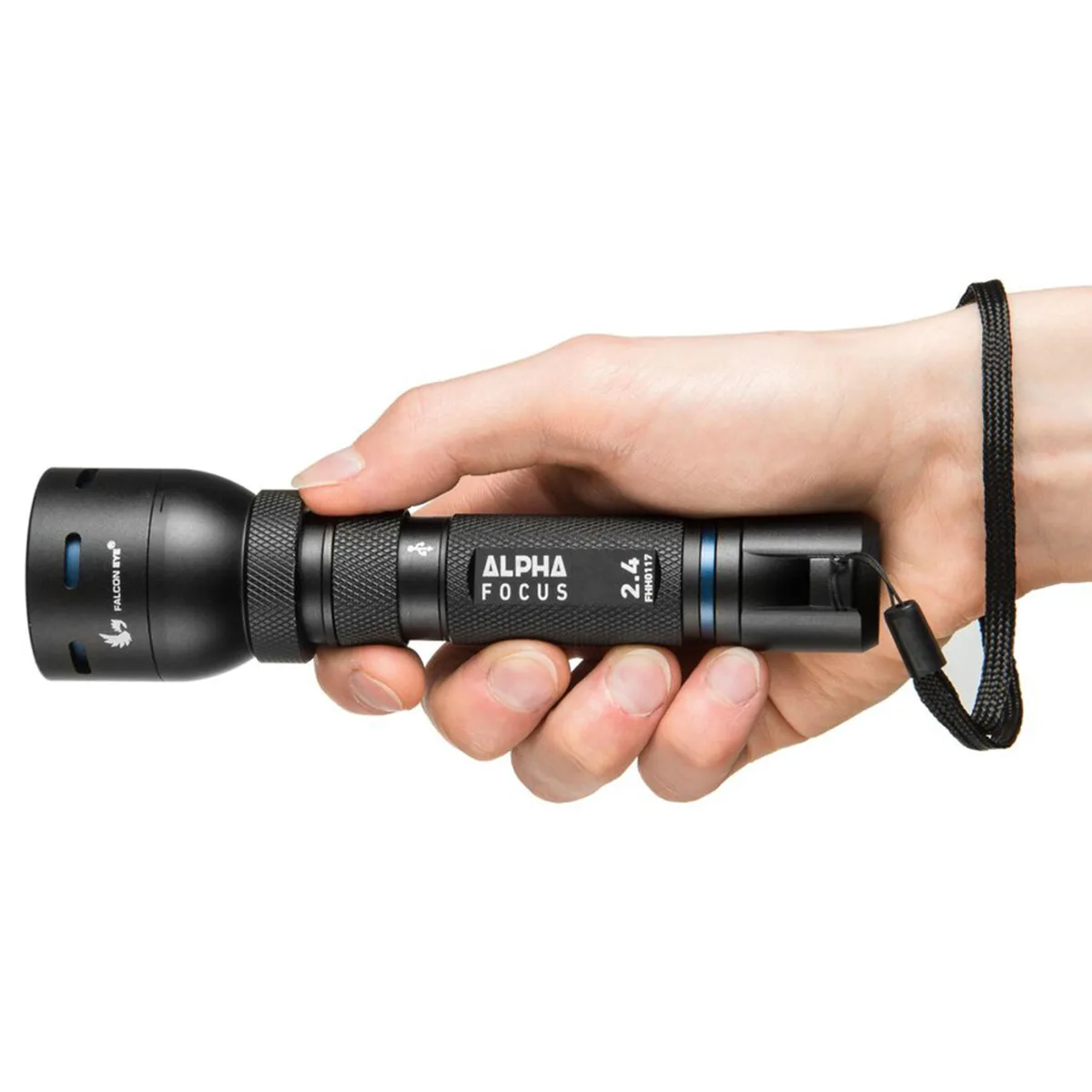 Ліхтар тактичний Falcon Eye алюмінієвий 163х43х43 мм чорний 500 Лм USB Rechargeable