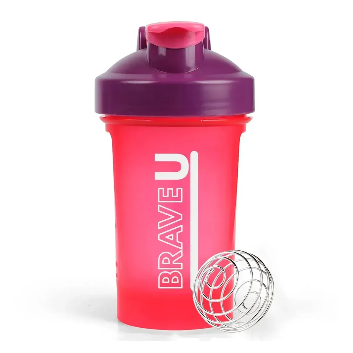 Shaker Brave пластик 400ml Червоний Фіолетовий