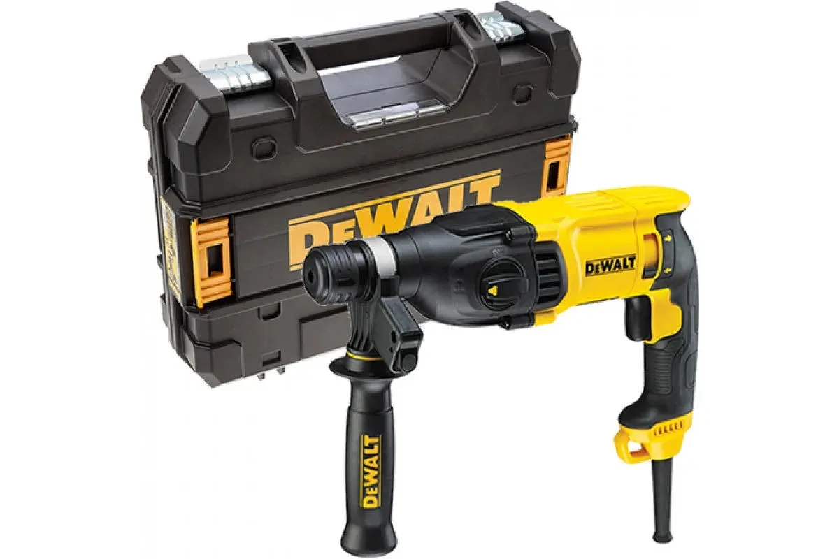 Перфоратор DeWalt SDS-Plus 800 Вт, 2.6 Дж, 0-5500 уд/хв, 0-1500 об/хв, 3 режими, у комплекті кейс, вага 2.6 кг.