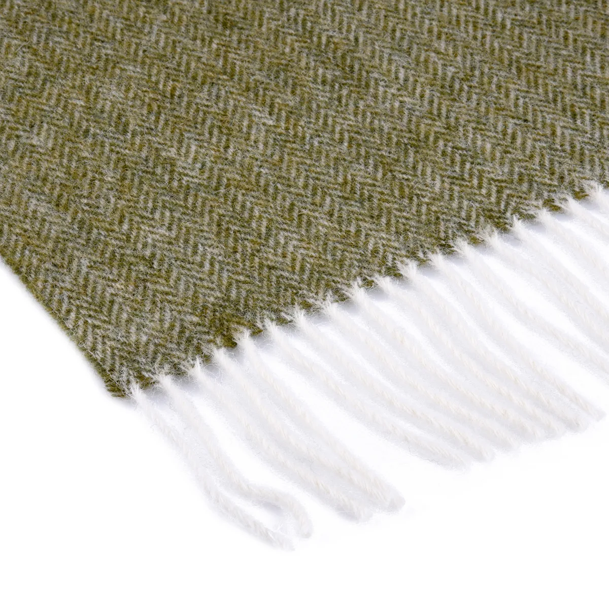 Плед тревел Love You 100% вовна 140х200 см олива з ременем