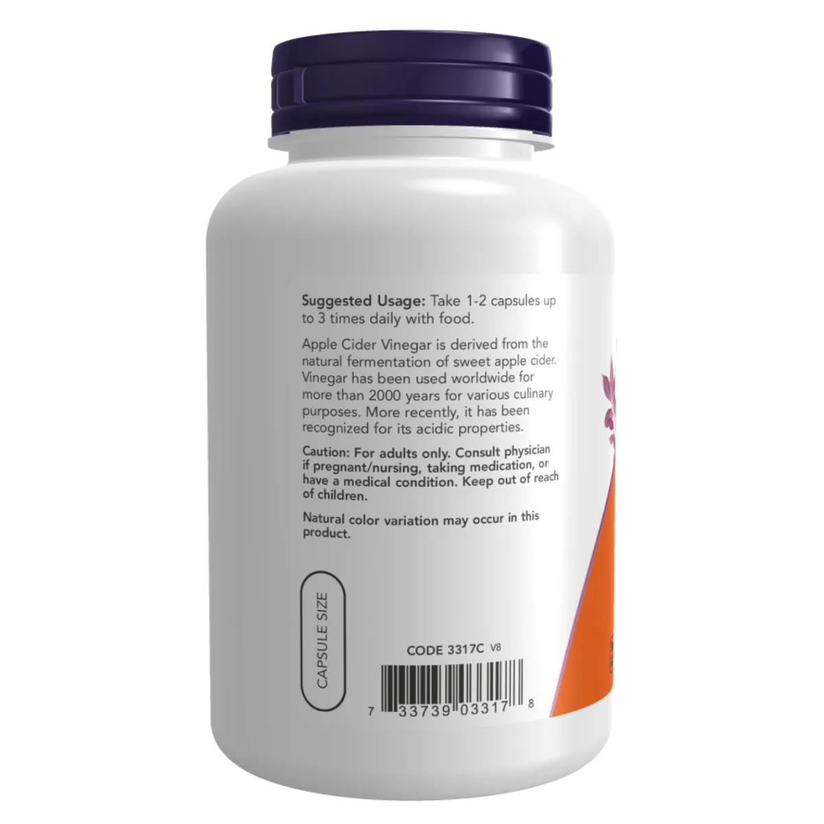Яблучний оцет Now Foods 450 мг 180 вегетаріанських капсул