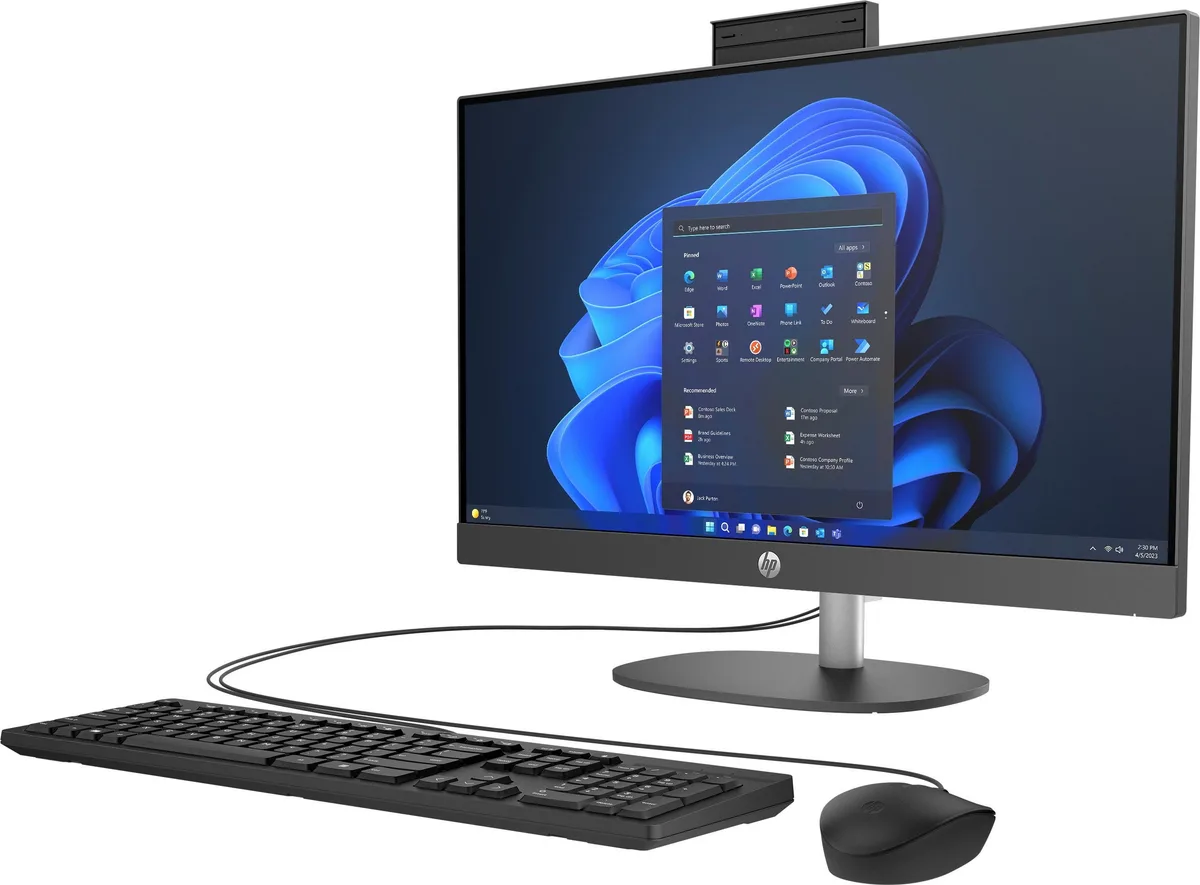 Комп'ютер персональний моноблок HP 240-G10 23.8" FHD IPS AG, Intel i3-N300, 16GB, F512GB, UMA, WiFi, кл+м, 3р, Win11P, чорний