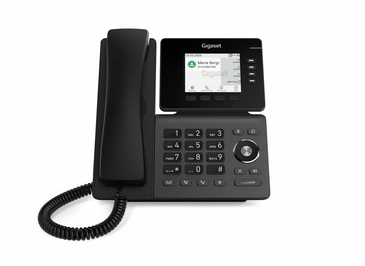 Телефон IP Gigaset Pro Professional P810B, 2xGE LAN, 4 SIP линии, 1xUSB-A, BT 5.2, PoE, 3.36" цветной TFT дисплей, черный.