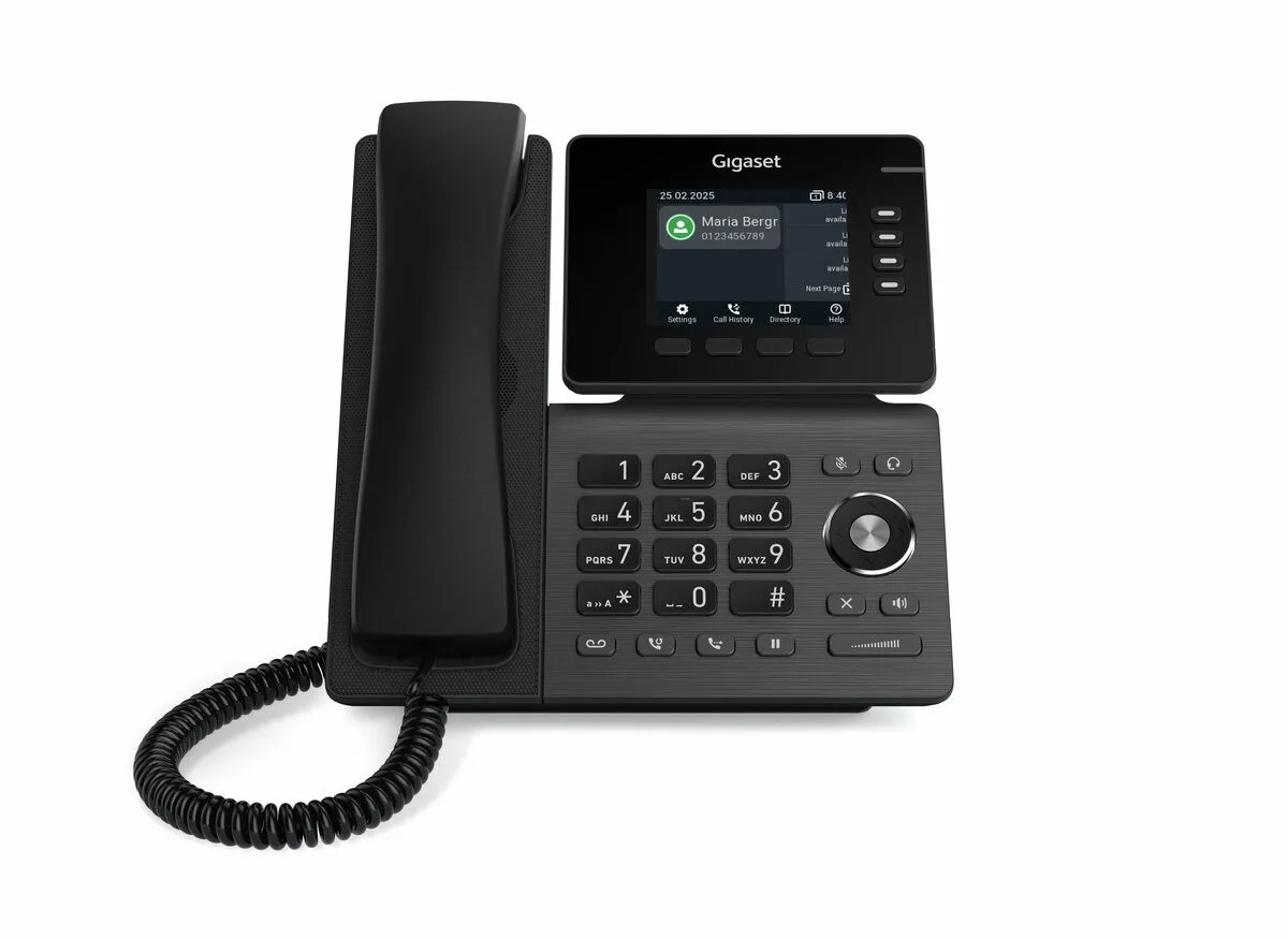 Телефон IP Gigaset Pro Professional P810B, 2xGE LAN, 4 SIP линии, 1xUSB-A, BT 5.2, PoE, 3.36" цветной TFT дисплей, черный.