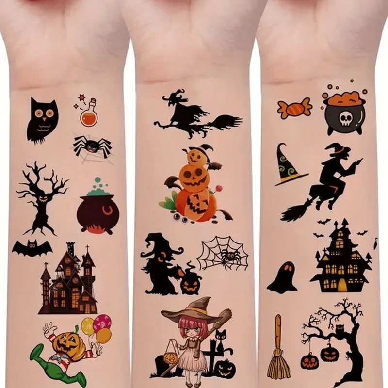 Набір дитячих тимчасових татуювань Fresh Tattoo 9,5х5,5 см безпечні Хелловін 30 шт