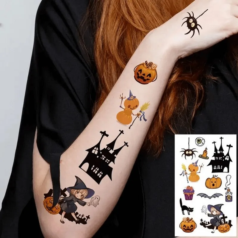 Набір дитячих тимчасових татуювань Fresh Tattoo 9,5х5,5 см безпечні Хелловін 30 шт