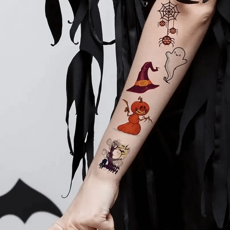 Набір дитячих тимчасових татуювань Fresh Tattoo 9,5х5,5 см безпечні Хелловін 30 шт