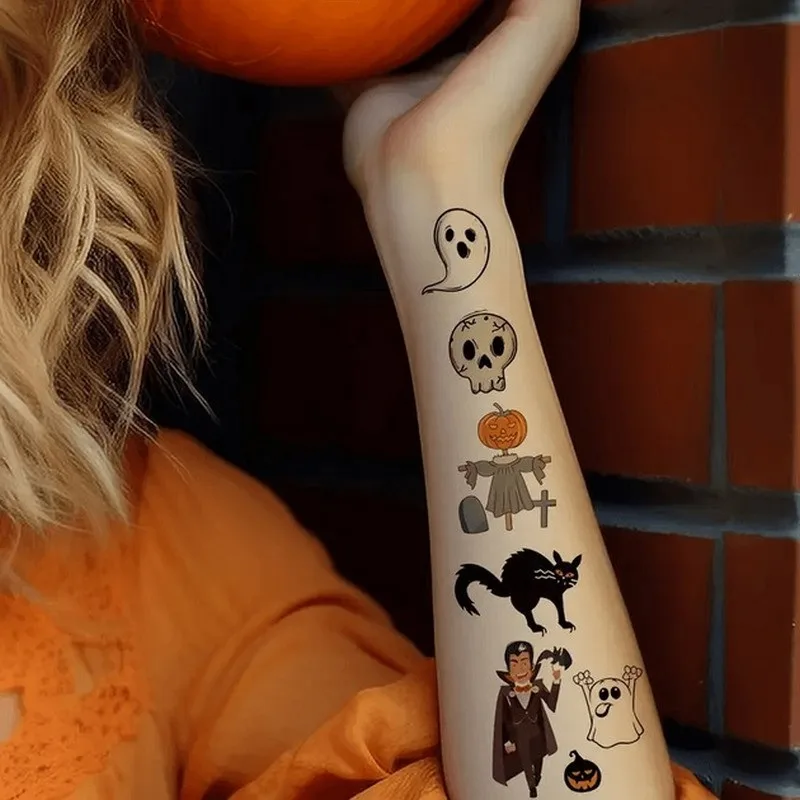 Набір дитячих тимчасових татуювань Fresh Tattoo 9,5х5,5 см безпечні Хелловін 30 шт
