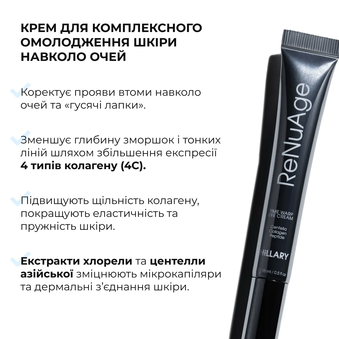 Крем для комплексного омолодження шкіри навколо очей Hillary ReNuAge Time Warp Eye Cream, 15 мл