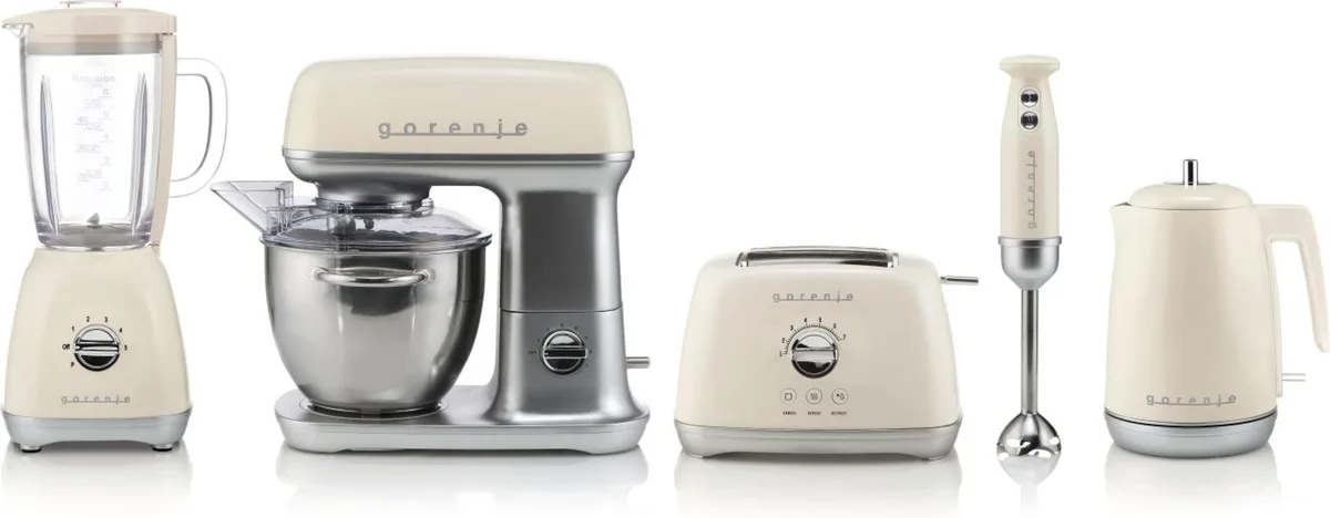 Блендер Gorenje стаціонарний скляний 1,8 л 800 Вт бежевий
