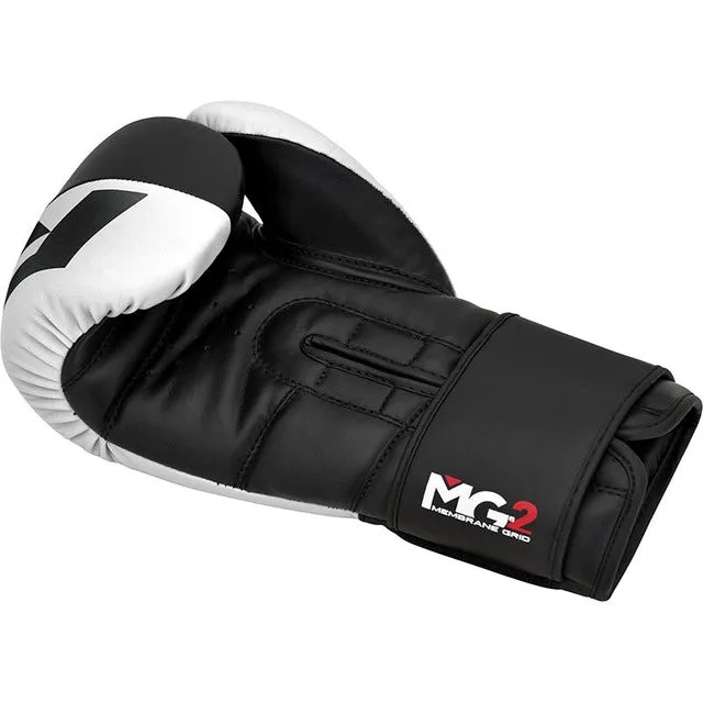 Боксерские перчатки RDX PU 14 oz Бело-черные с капой в комплекте