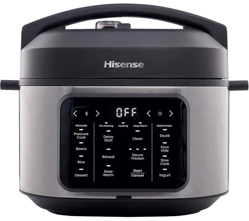 Мультиварка-скороварка Hisense 6 л пластикова нержавіюча сталь чорна