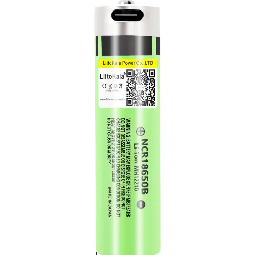 Акумулятор LiitoKala Li-ion 18650 3400mAh з USB Type C