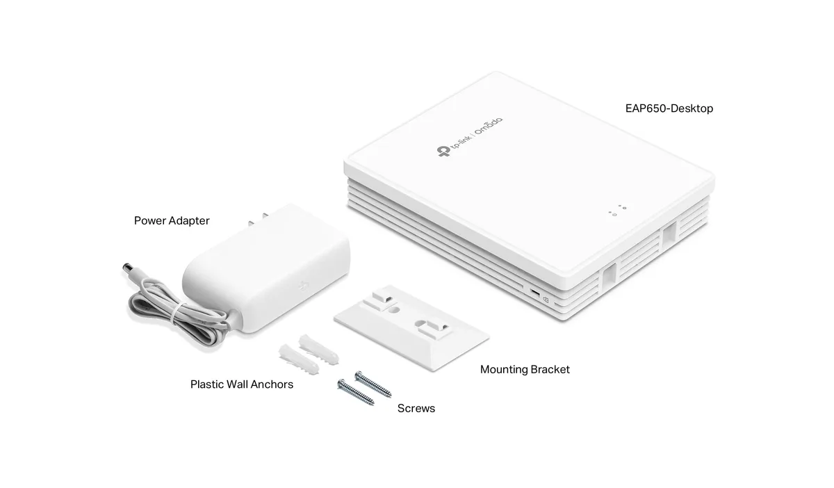 Точка доступу TP-LINK EAP650-Desktop  AX3000, 4xGE LAN, 1, FXS-port, PoE, Passive PoE