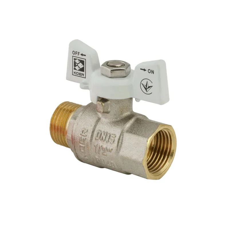 Кран шаровой KOER латунь 1/2" никелированный белый