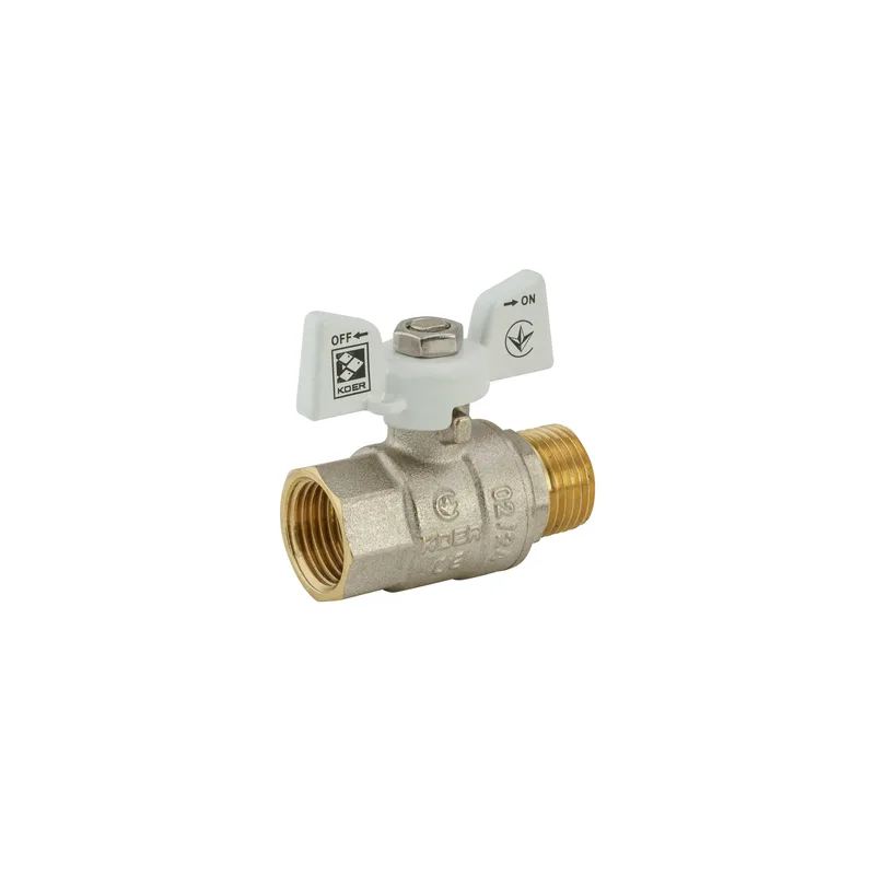Кран шаровой KOER латунь 1/2" никелированный белый