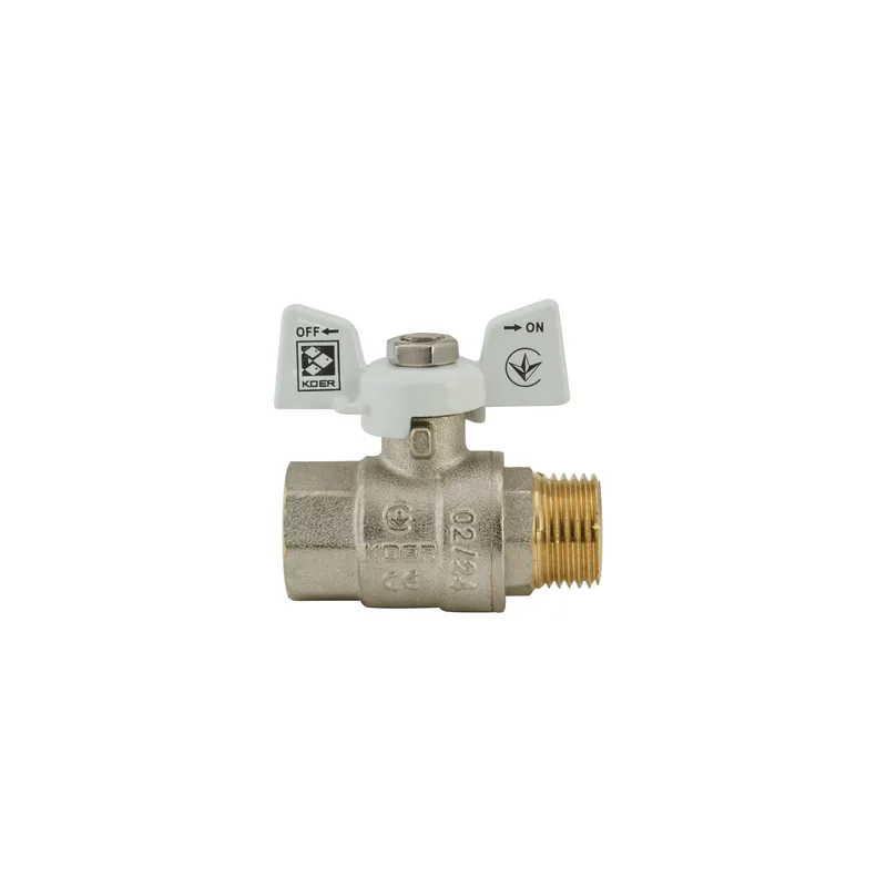 Кран шаровой KOER латунь 1/2" никелированный белый
