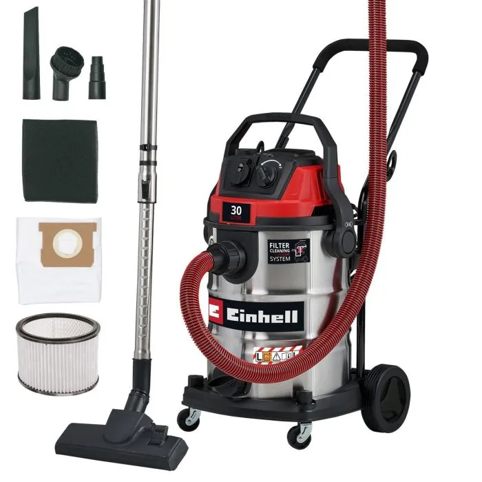 Професійний пилосос Einhell TE-VC 3080 SACL, 1150 Вт, 220 мбар, контейнер 30 л, 230 В/2000 Вт, для вологого та сухого прибирання.