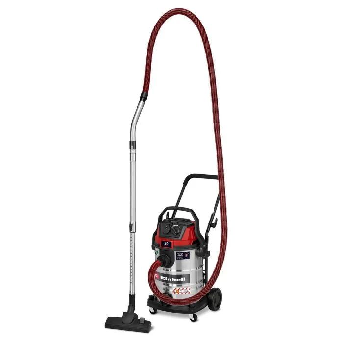Професійний пилосос Einhell TE-VC 3080 SACL, 1150 Вт, 220 мбар, контейнер 30 л, 230 В/2000 Вт, для вологого та сухого прибирання.
