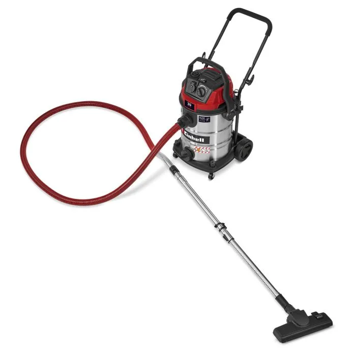 Професійний пилосос Einhell TE-VC 3080 SACL, 1150 Вт, 220 мбар, контейнер 30 л, 230 В/2000 Вт, для вологого та сухого прибирання.