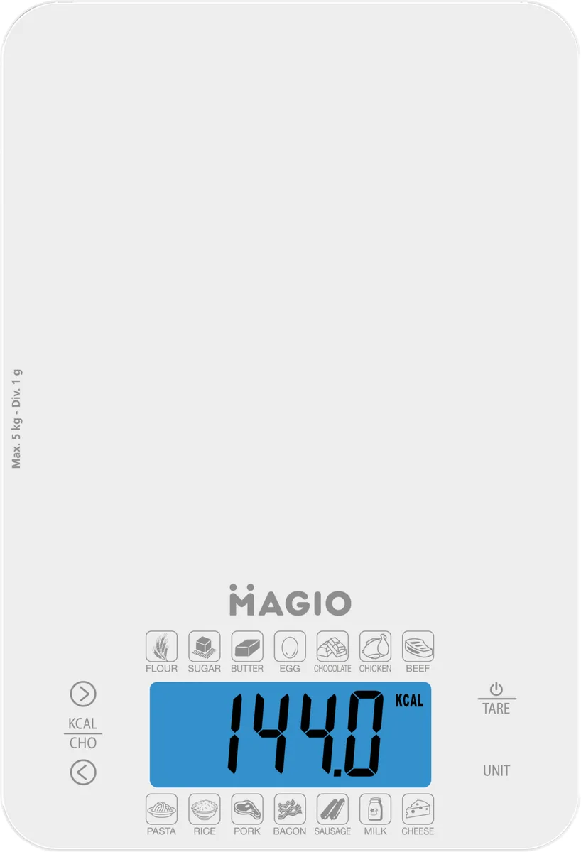 Кухонні ваги електронні Magio MG-696 плоска платформа 15х22 см міцне скло
