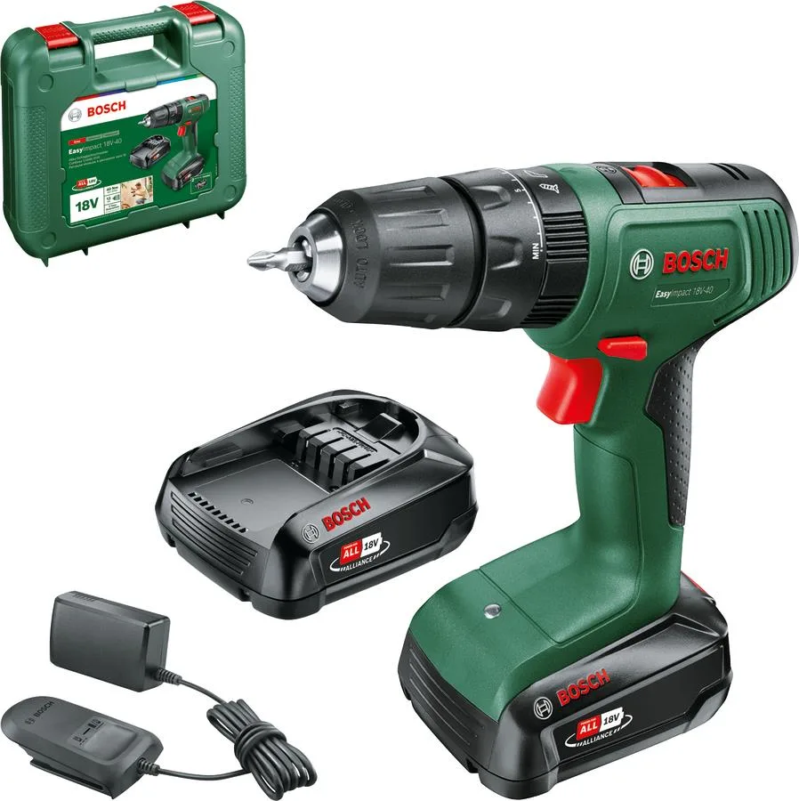 Акумуляторний дриль-шуруповерт Bosch 18 В 1,5 А·год 1,4 кг чорний