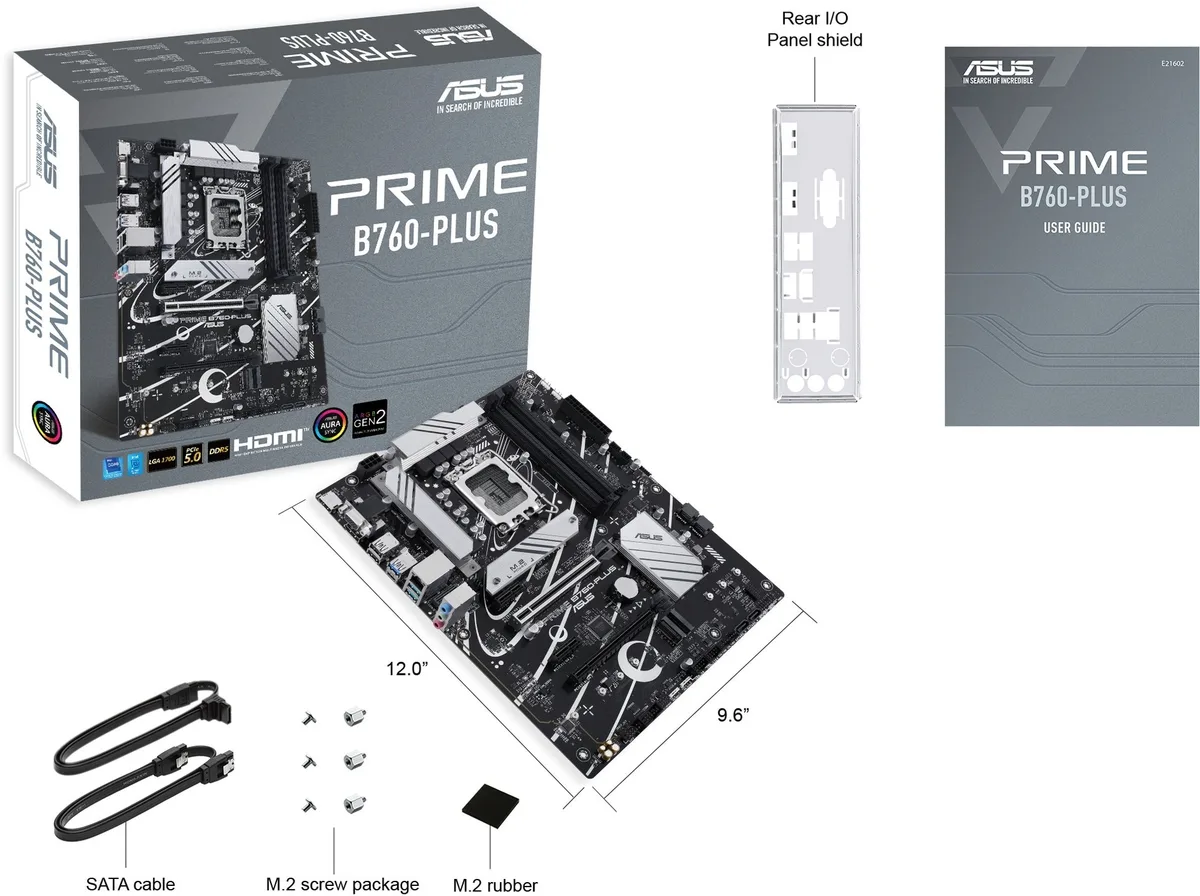 Материнская плата ASUS PRIME B760-PLUS s1700 B760 4xDDR5 M.2 HDMI D-Sub DP ATX