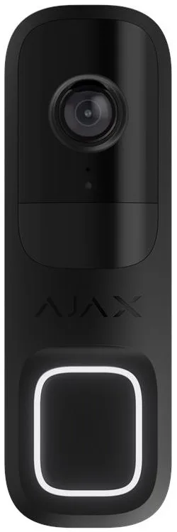 Відеодзвінок Ajax Doorbell, універсальне встановлення, 4 мп, 155° вертикальний 90° горизонтальний, іч 6м, дальнісь виявлення руху 4м, штучний інтелект, wi-fi, чорний