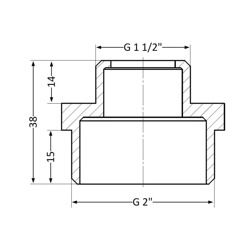 Ніпель редукційний Thermo Alliance 2"x1 1/2" латунь зовнішня різьба