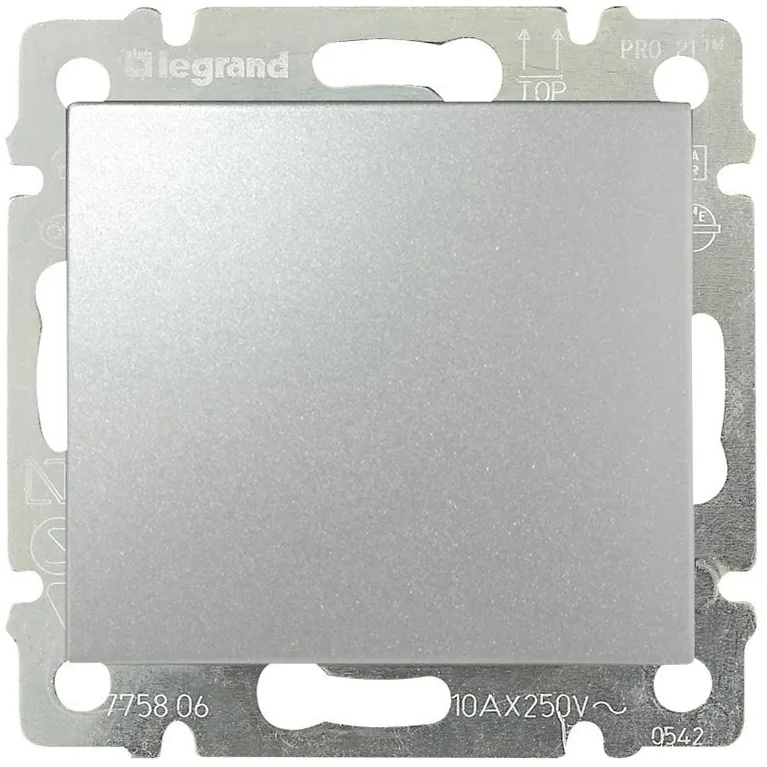 Вимикач Legrand Valena Classic, 10AX, 250V, автоматичні клеми, алюміній