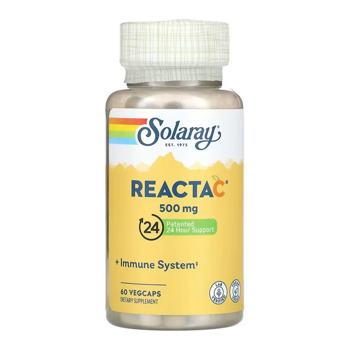 Вітамін С Reacta-C 500мг 60 VegCaps Некисла формула для підтримки імунітету
