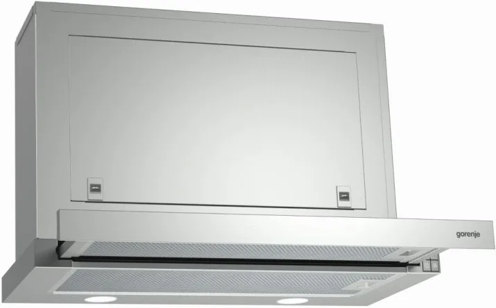 Витяжка Gorenje вбудовувана 60см 578м3год нержавіюча сталь для кухні телескопічна рециркуляція
