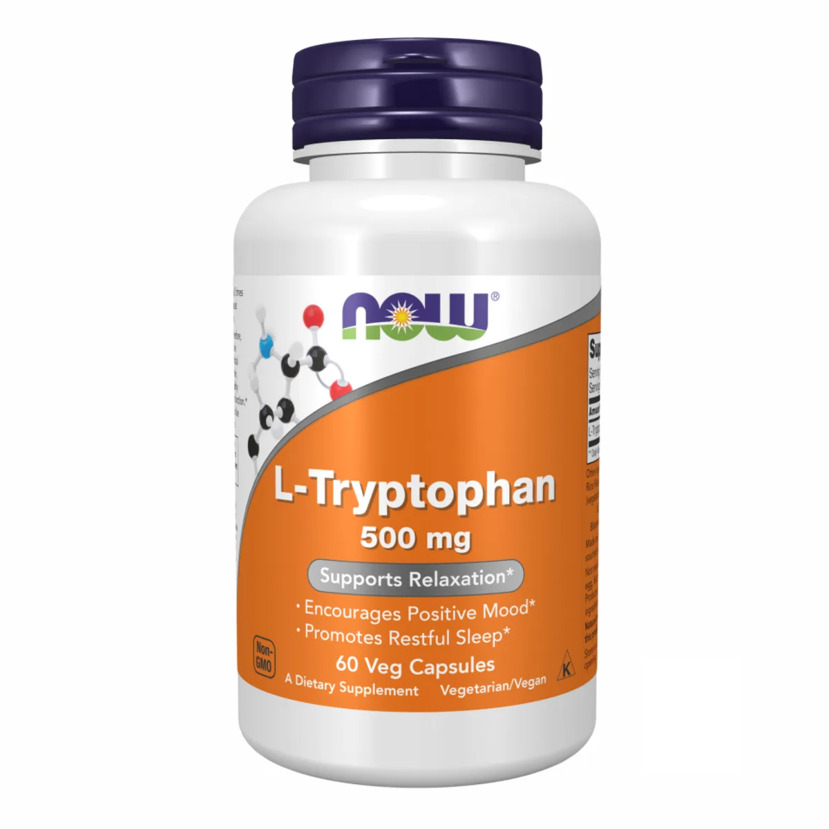 L-Tryptophan 500mg Now Foods вегетарианские капсулы 60 шт без ГМО
