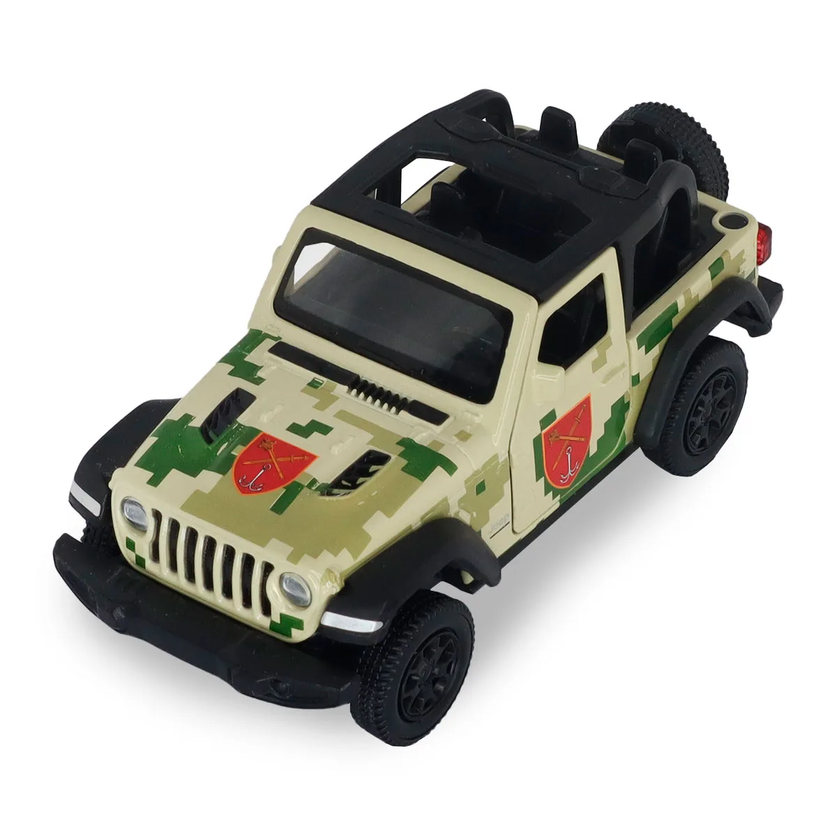 Автомодель TechnoDrive метал 12,5х5,9х5,6 см Шеврони Героїв Jeep Wrangler Rubicon