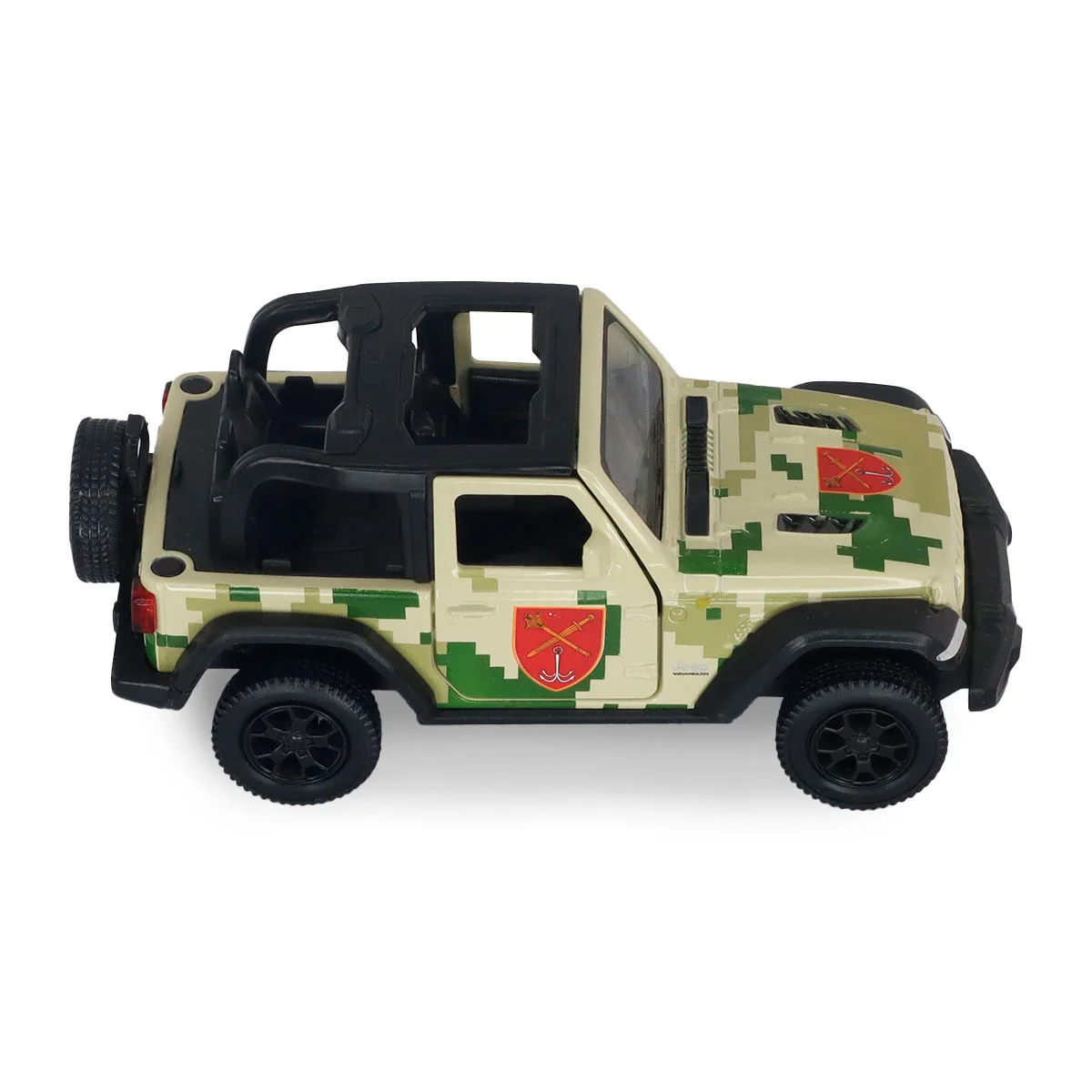 Автомодель TechnoDrive метал 12,5х5,9х5,6 см Шеврони Героїв Jeep Wrangler Rubicon