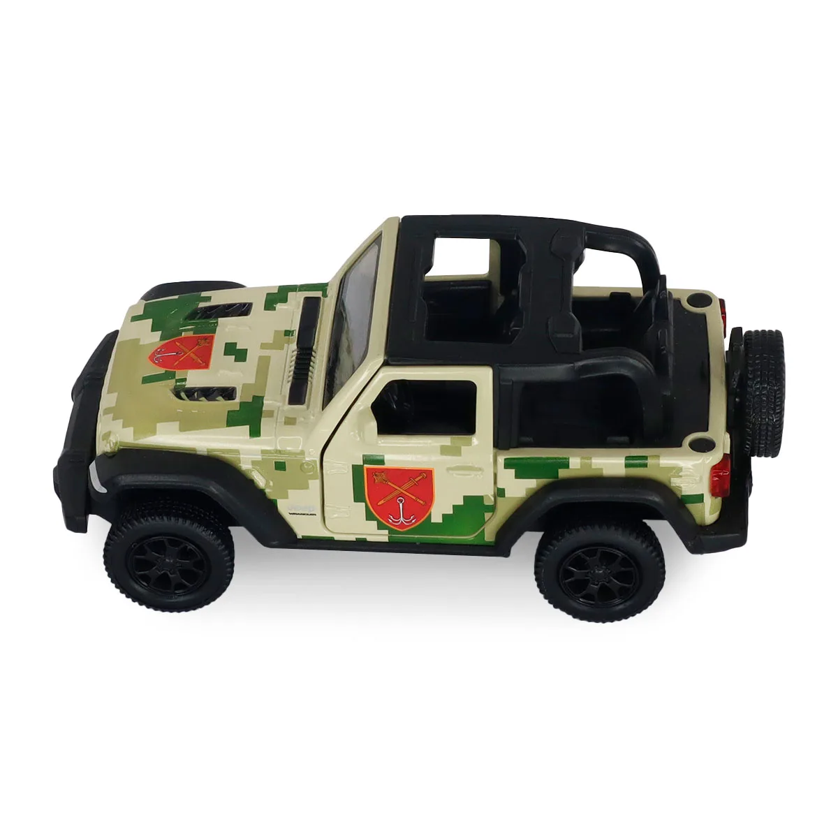 Автомодель TechnoDrive метал 12,5х5,9х5,6 см Шеврони Героїв Jeep Wrangler Rubicon
