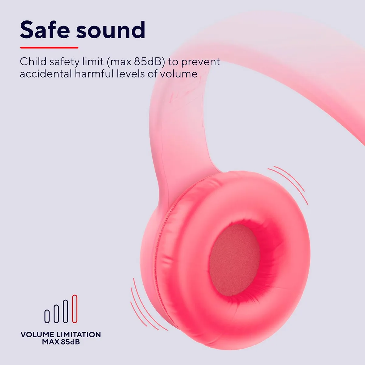 Наушники On-ear Trust Nouna Kids, беспроводные, с микрофоном, розовые.