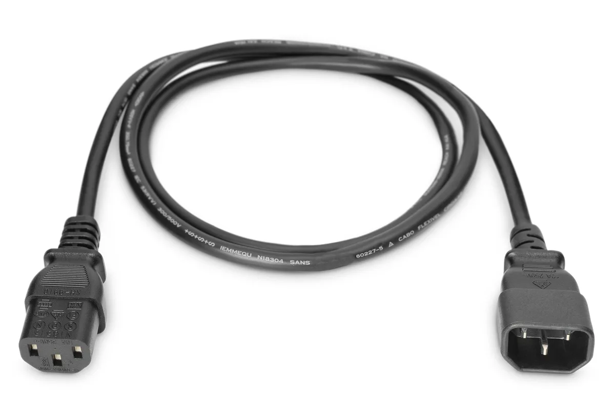Мережевий кабель DIGITUS C14/M - C13/F, 5м, чорний