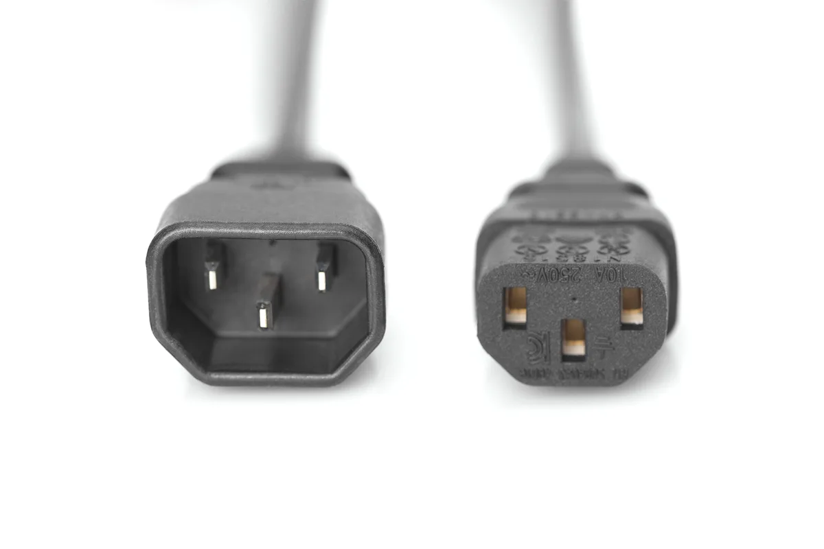 Мережевий кабель DIGITUS C14/M - C13/F, 5м, чорний