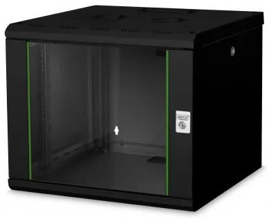 Шкаф DIGITUS 19", 9U, настенный уникальный, 600x600 мм, максимальная нагрузка 60 кг, черный.